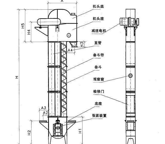 粉狀物料斗式提升機(jī)技術(shù)要求及生產(chǎn)注意事項